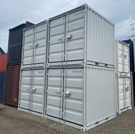 Contenedor marítimo 10 pies estándar (nuevo primer viaje) – caja 3 metros blanca de acero Corten