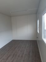 Pabellón de oficina 17 m² (6×2,9 m) – diseño moderno antracita y acabados de madera (aislamiento 100 mm)