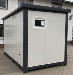 Contenedor oficina y vivienda 4×2,2 m con baño y ducha – aislamiento 7,5 cm (puerta Hörmann)