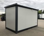 Contenedor oficina y vivienda 4×2,2 m con baño y ducha – aislamiento 7,5 cm (puerta Hörmann)