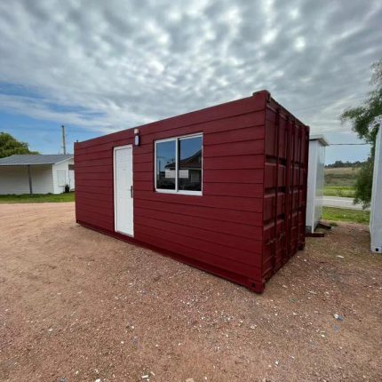 Casa contenedor 20 pies HC equipada – tiny house llave en mano (fibrocemento y diseño moderno)