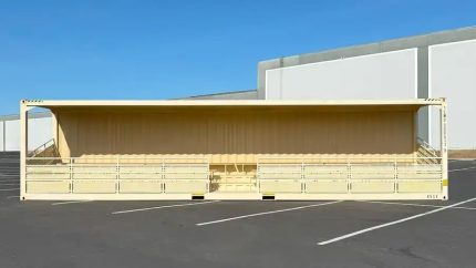 Tribuna móvil contenedor 40 pies HC – 74 plazas (abatible y transportable)