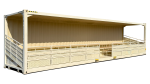 Tribuna móvil contenedor 40 pies HC – 74 plazas (abatible y transportable)