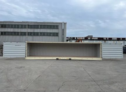 Contenedor marítimo 40 pies High Cube Open Side – beige (nuevo – apertura total 12 m)