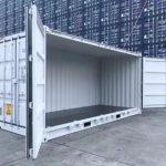 Contenedor marítimo 20 pies High Cube Open Side – gris claro (nuevo – apertura total)