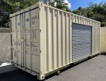 Contenedor marítimo 20 pies nuevo con puerta enrollable lateral – beige (un solo viaje)