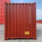 Contenedor marítimo 40 pies High Cube – rojo (nuevo, primer viaje – altura extra)