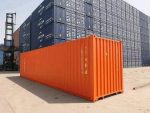 Contenedor marítimo 40 pies High Cube – naranja (nuevo, primer viaje – altura extra)
