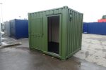 Contenedor de 20 pies equipado «bar quiosco» – aislado con amplia puerta basculante (gris antracita)