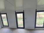 Módulo prefabricado 15 m² «Design» (6×2,5 m) – oficina acristalada antracita (aislada)