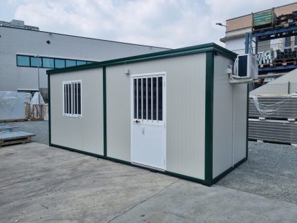 Monobloque de oficina 6×2,5 m (15 m²) – con aire acondicionado Hisense y rejas de seguridad