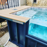 Piscina contenedor premium 4 m x 2,5 m – diseño moderno con pared de cristal