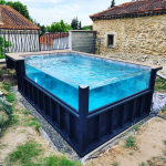 Piscina contenedor premium 4 m x 2,5 m – diseño moderno con pared de cristal