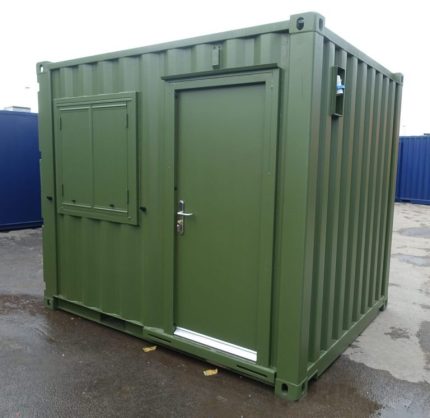 Contenedor de 20 pies equipado «bar quiosco» – aislado con amplia puerta basculante (gris antracita)