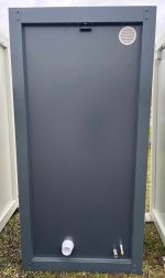 Módulo sanitario individual 120×120 cm – WC y lavabo (gris antracita aislado)