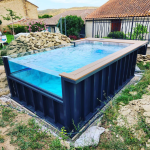 Piscina contenedor premium 4 m x 2,5 m – diseño moderno con pared de cristal
