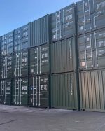 Contenedor marítimo 20 pies High Cube (HC) – verde (nuevo primer viaje – altura extra 2,89 m)