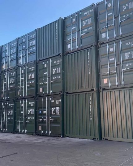Contenedor marítimo 20 pies High Cube (HC) – verde (nuevo primer viaje – altura extra 2,89 m)