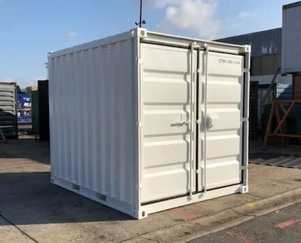 Contenedor marítimo 10 pies estándar (nuevo primer viaje) – caja 3 metros blanca de acero Corten