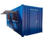 Contenedor de 20 pies equipado «quiosco bar» – aislado con 2 ventanillas de venta