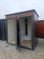 Contenedor sanitario doble 2,5 m x 2 m – 2 entradas independientes (WC + ducha) – aislado