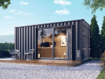 Módulo habitable T0 en contenedor (4x3 m) – diseño moderno y aislamiento premium de lana de roca