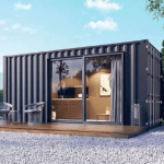 Módulo habitable T0 en contenedor (4x3 m) – diseño moderno y aislamiento premium de lana de roca