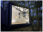 Módulo contenedor habitacional 4x3 m «Aménagé» – diseño moderno en madera IPE (ventana panorámica)