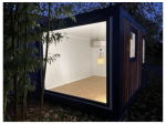 Módulo contenedor habitacional 4x3 m «Aménagé» – diseño moderno en madera IPE (ventana panorámica)