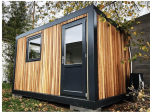 Módulo contenedor habitacional 4x3 m «Aménagé» – diseño moderno en madera IPE (ventana panorámica)