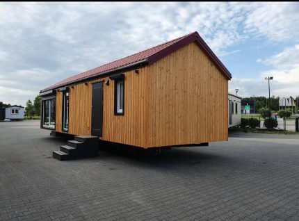 Casa móvil «Reale I» 12x4 m – chalet residencial con 3 dormitorios (acabados de madera y diseño moderno)