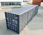 Contenedor marítimo 40 pies High Cube Open Side – gris antracita (nuevo – apertura total 12 m)