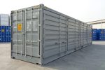 Contenedor marítimo 40 pies High Cube Open Side – gris antracita (nuevo – apertura total 12 m)