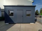 Contenedor oficina social 15 m² (6×2,5 m) – monobloque aislado 100 mm (listo para usar)