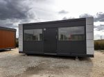 Pabellón modular de oficina 3x6 m (18 m²) – acristalado con puerta de cristal (nuevo y aislado)
