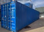 Contenedor marítimo 40 pies High Cube – azul (nuevo, primer viaje – altura extra)