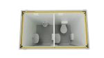 Contenedor sanitario doble 2,4×1,5 m – entradas separadas (WC + urinario) – aislamiento 100 mm