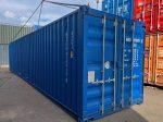 Contenedor marítimo 40 pies High Cube – azul (nuevo, primer viaje – altura extra)