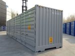 Contenedor marítimo 40 pies High Cube Open Side – gris antracita (nuevo – apertura total 12 m)