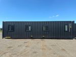 Casa contenedor 40 pies HC (High Cube) – alojamiento 12 m «Black Edition» con cocina y baño (nuevo)
