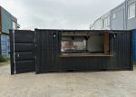 Contenedor restaurante 20 pies – quiosco móvil «street food» (usado – distribución unidireccional)
