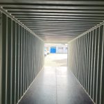 Contenedor marítimo 40 pies High Cube – azul (nuevo, primer viaje – altura extra)