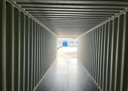 Contenedor marítimo 40 pies High Cube – azul (nuevo, primer viaje – altura extra)
