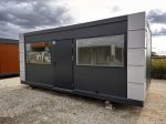 Pabellón modular de oficina 3x6 m (18 m²) – acristalado con puerta de cristal (nuevo y aislado)
