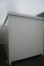 Módulo prefabricado 12 m² aislado (5×2,5 m) – oficina con calefacción y persiana