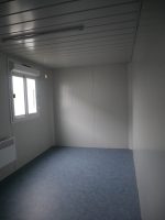 Módulo prefabricado 12 m² aislado (5×2,5 m) – oficina con calefacción y persiana