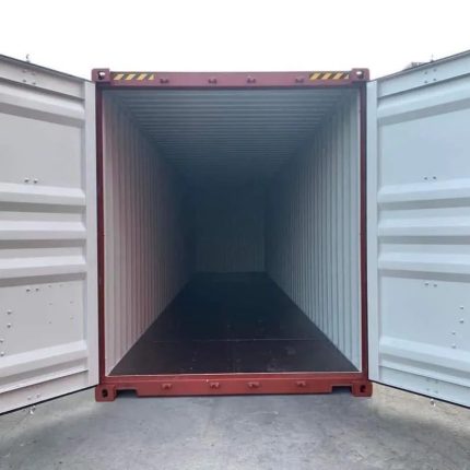 Contenedor marítimo 40 pies High Cube – rojo (nuevo, primer viaje – altura extra)