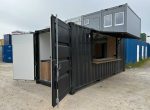 Contenedor restaurante 20 pies – quiosco móvil «street food» (usado – distribución unidireccional)