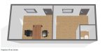 Contenedor social 21 m² (7x3 m) – vestuario con WC y calefacción (aislamiento premium 100 mm)
