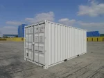 Contenedor marítimo 20 pies High Cube (HC) – blanco (nuevo primer viaje – altura extra 2,89 m)